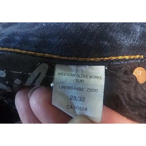 Silver Jeans Women's 28x33 Suki Bootcut Denim Western Glove Works Distressed - Picture 5 of 16